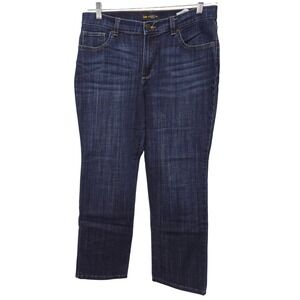 Lee Relaxed Fit Straight Leg Jeans Dark Wash Mid Rise Blue Women 12 Short